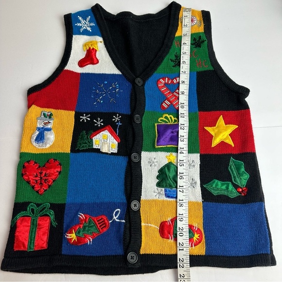 Vintage Christmas Vest Women's size Medium Holiday Ugly Sweater Grandmacore - Picture 4 of 6